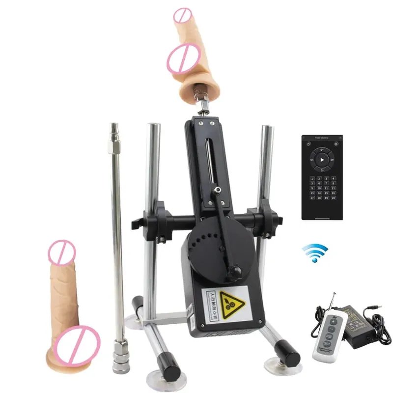 70W Automatic Telescopic SEX Machine 3-9cm Adjustable Stroke Metal & Dildo Attachments Adult Personal for Couples Men Women