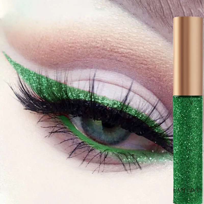 Glitter Liquid Eyeliner Pen Sparkly High Shine Pigment Stage Diamond Eyeshadow Long Lasting Waterproof Eye Makeup