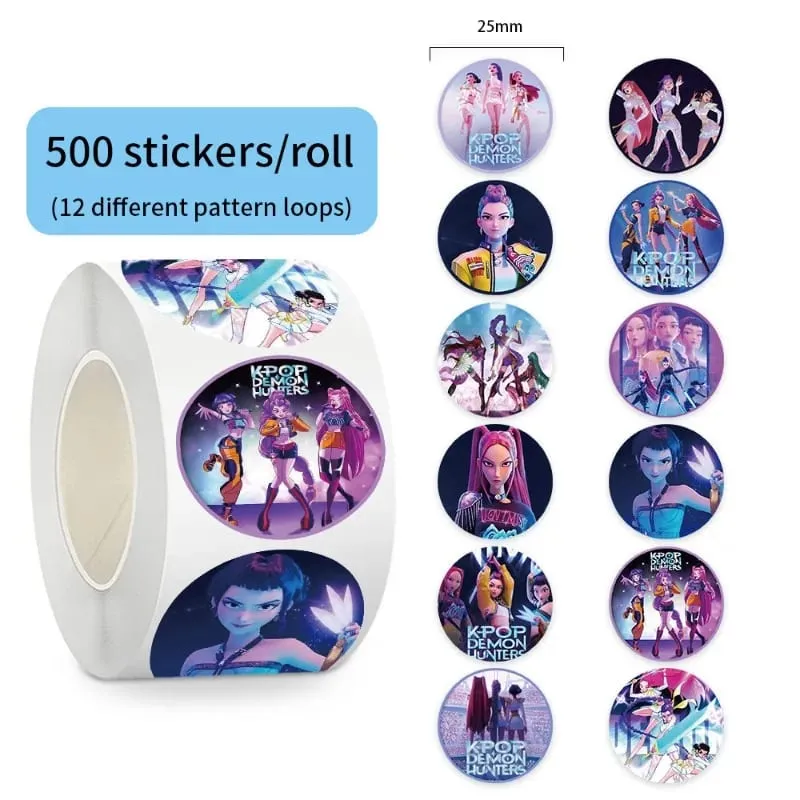 NEW 500pcsRoll Popular Anime KPop Stickers Tiger Theme DIY Waterproof Decals for Scrapbook Phone Luggage Skateboard Laptop Decor