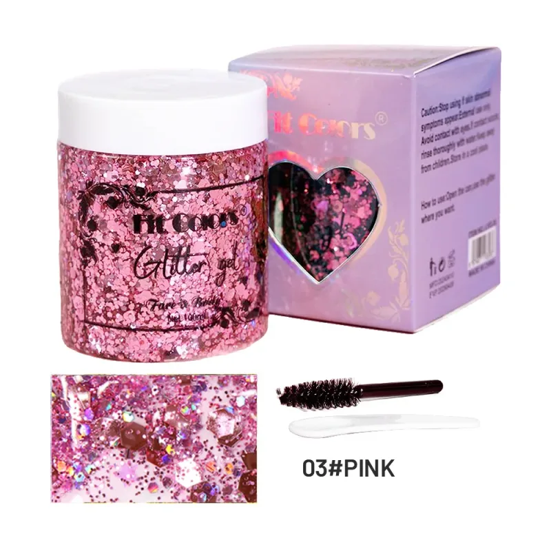 100ml Glitter Gel Eye Shadow Liquid Face Body Large Sequin Gel Multifunctional Colorful Loose Sequins Cream Party Decoration