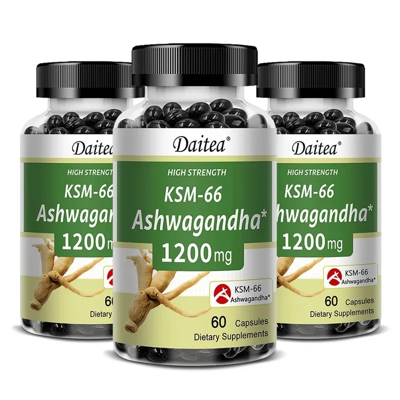 KSM-66 Ashwagandha 1200mg Capsules Stress Relief Energy Focus Muscle Recovery & Mood Support Improves Athletic Performance