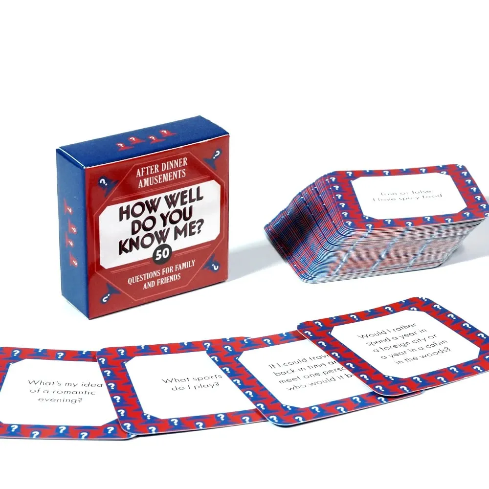 Juego de cartas de entretenimiento para después de la cena para familiares y amigos ¿Qué tan bien me conoces? ¿Cuál elegirías Verdad o Te atreverías a adivinarme?