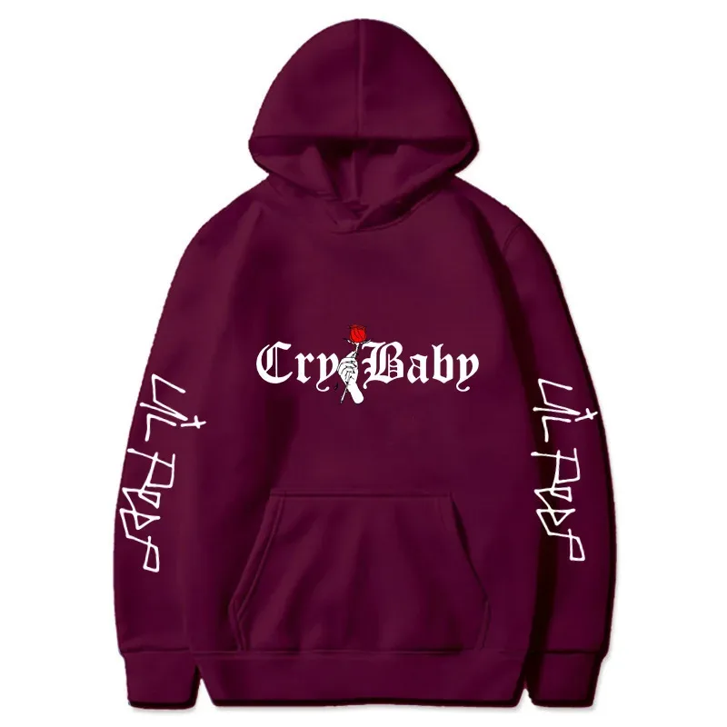 Men's Lil Peep Hoodie – Emo Rap Fan Pullover with "Lil Peep" Sleeve Text – Cozy Unisex Streetwear for Concerts casual Wear