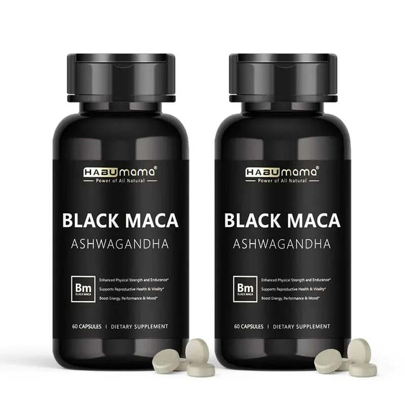 Organická černá Maca - 60 tablet 100% čistá non-GMo podporuje reprodukční zdraví Přírodní energizér Stamina Enhancer Performance Enhancer