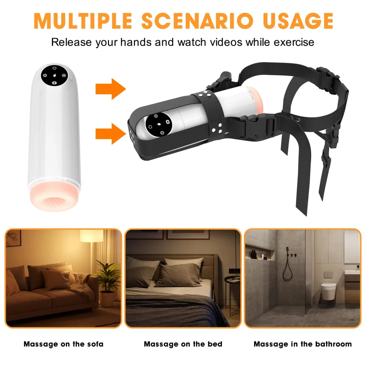 Automatic Rotating Male Masturbation Device - Sucking and Licking Sex Toy 100% Waterproof Penis Pump - Water-Filled Adult Male