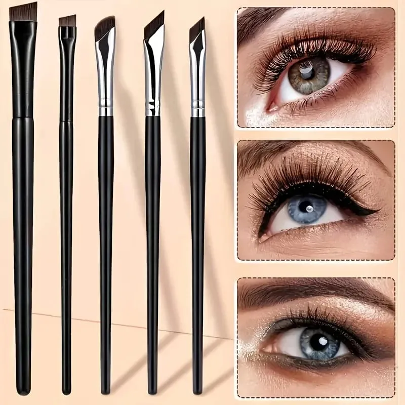 5pcs Eyeliner Brush Set with Tilted Fine Blade Suitable for Precise Application - Suitable for All Skin Types. — image 5