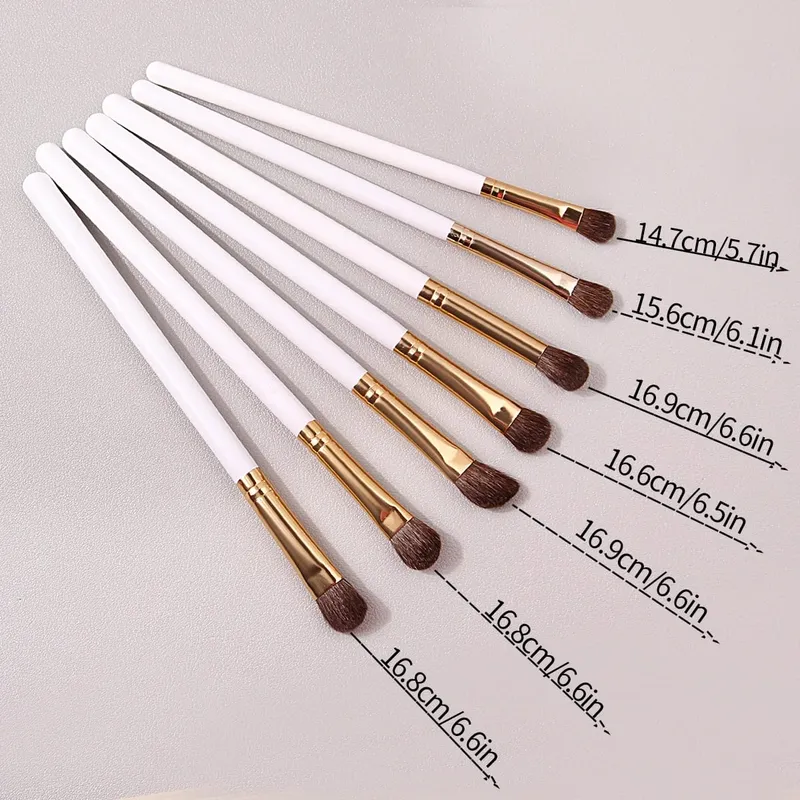 7Pcs Eye Shadow Makeup Brushes Set Natural Animal Horse Pony Soft Hair Cosmetics Blending Smudge Shader Brush Beauty Kit