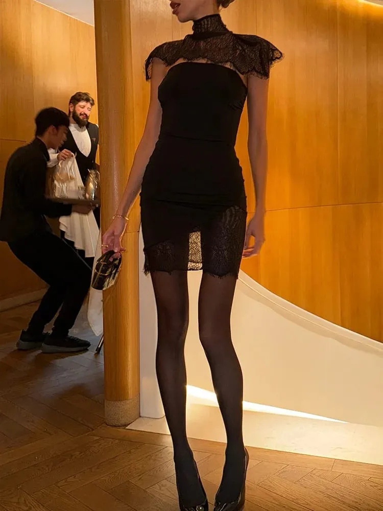 Pánt nélküli tömör csipke patchwork női ruhák tok Szexi klub csípőtekercs Bodycon Vestidos női ruhák buli elegáns