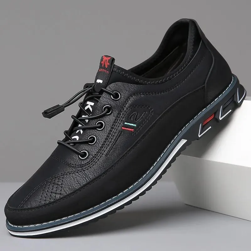 New Men's Leather Flat Casual Shoes Soft Sole Slip on Loafers Business Formal Shoes for Men Custom Casual Shoes