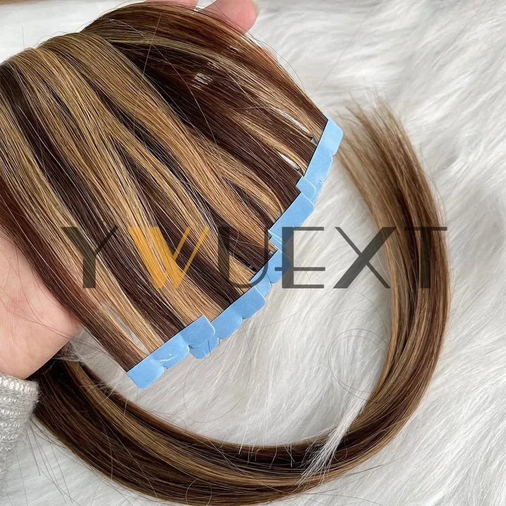 Mini Tape in Human Hair Extensions 12"-20" Straight Natural Black 1B# Machine Made Remy Hair 10pcs/pack Invisible Tape Hair for Women Black Friday