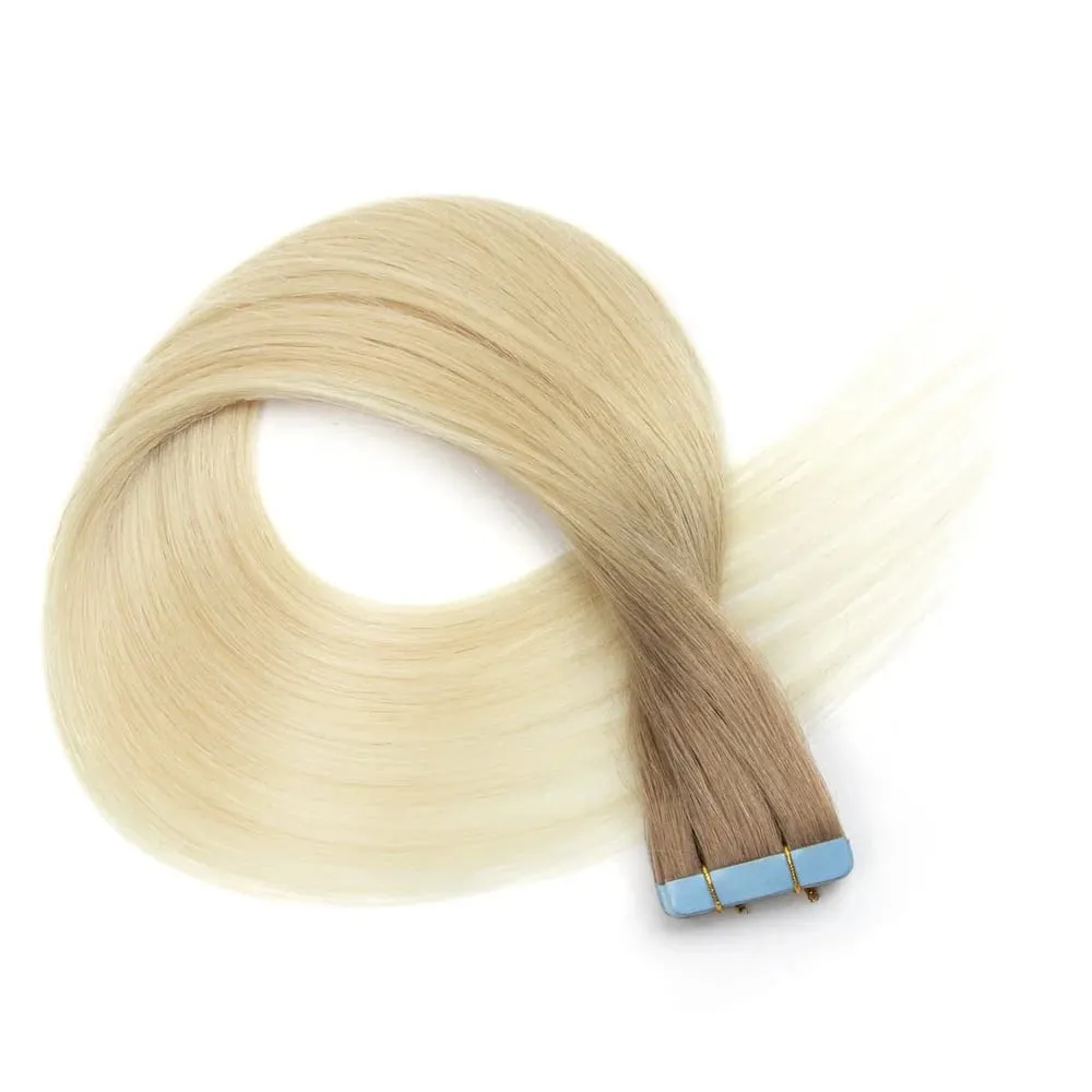 Real Human Hair Tape in Extensions 16'' 20'' Natural Straight High Light Seamless Tape Hair On Double Sided Tape 20pcs 30g/pack