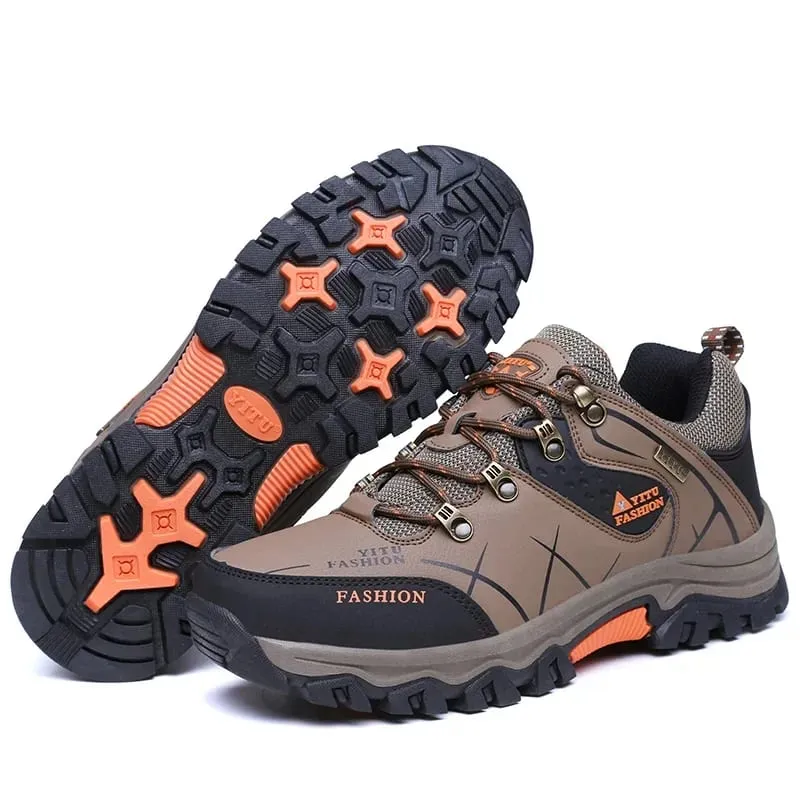 Nieuwe Mannen Sport Wandelschoenen 2024 Mannen Anti Slip Training Schoenen Leer Outdoor Mannen Oversized Herfst Wandelen Jogging schoenen