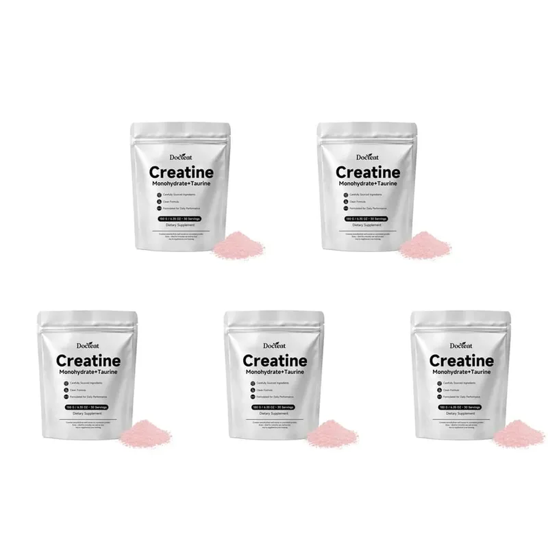 Docteat Creatine Monohydrate+Taurine Powder for ATP Regeneration Speed and Phosphocreatine Store Support 30 Servings 180 G