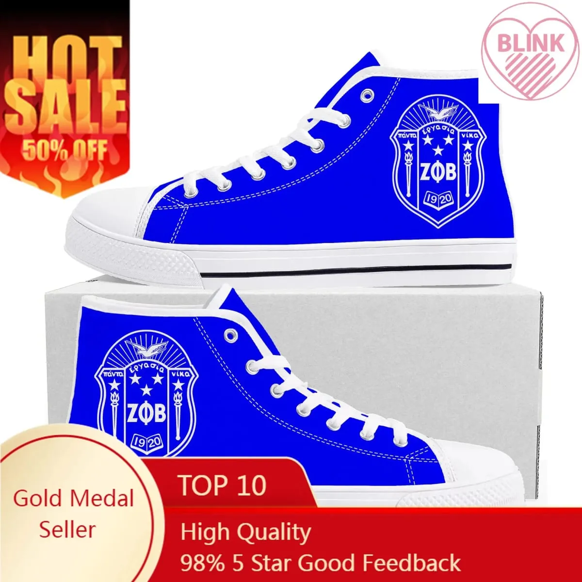 zeta Sorority ZPB 1920 High Top Sneakers phi beta Mens Womens Teenager Canvas Sneaker Casual Custom Made Shoes Customize Shoe