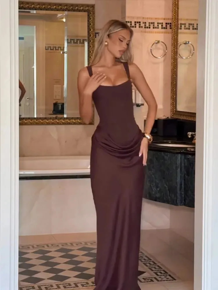 Women Square-neck Halter Mini Dress Sexy Pleated Sleeveless Backless High Waist Bodycon Dresses New Summer Lady Party Robes 2026