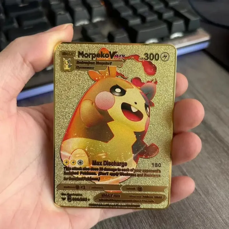 Pokemon Metal Game Collection Card Anime Figure Charizard Pikachu Blastoise Mewtwo Battle Collection Carte Card Toy Gift