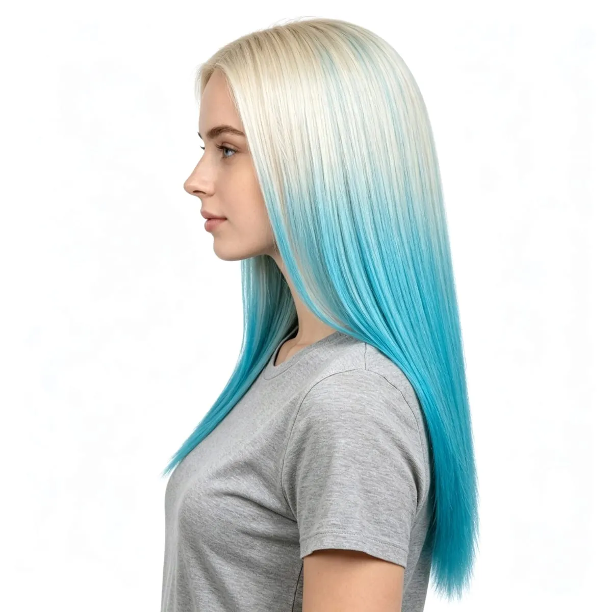 Clip In Hair Extension V Shape One Piece Straight Hair Whit 4 Clips Ombre Synthetic Hair Pieces For Women