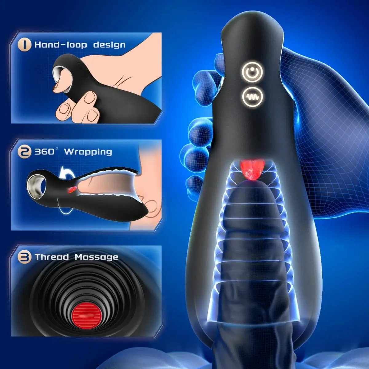 Tongue Licking Penis Vibrator for Men Cock Ring Ejaculation Delay Testicles Perineum Scrotum Stimulator Sex Toy for Couples