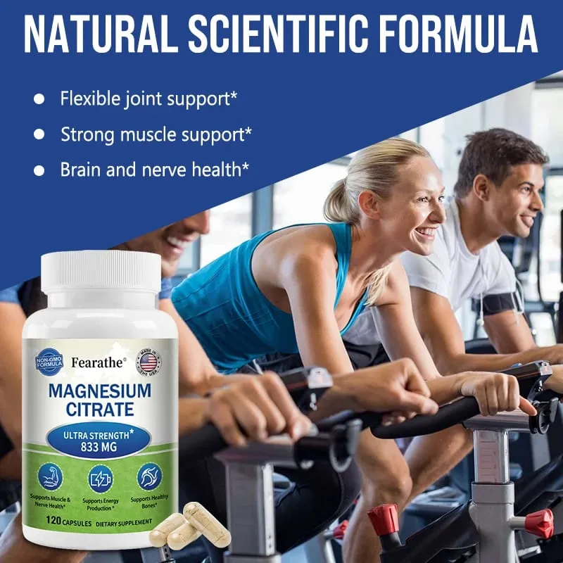 Magnesium Citrate Capsules Highly Absorbable Nutritional Supports Relaxation Sleep Bone Heart Nerve Muscle & Metabolism