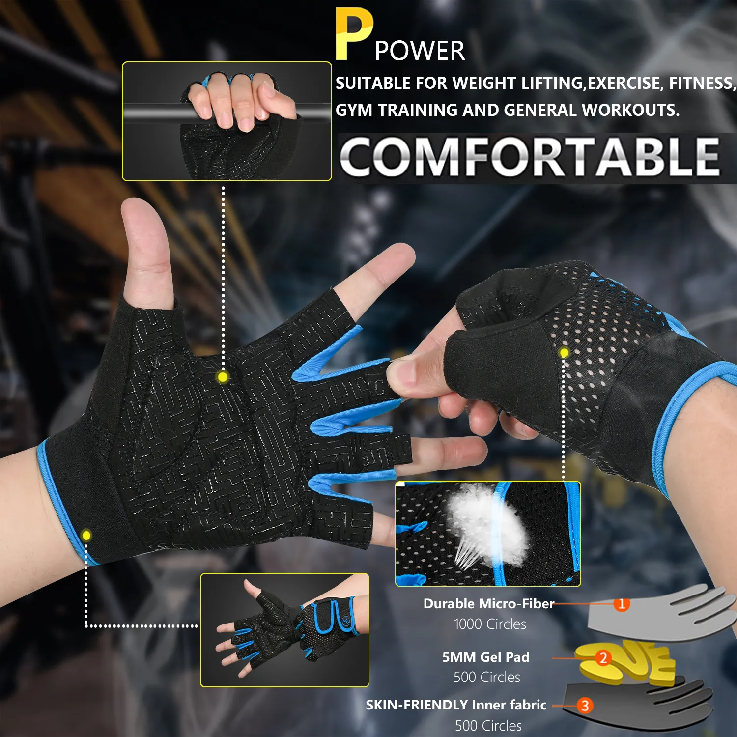 Gym Gloves Breathable Anti-slip Pull Ups Training Yoga Body-building Exercise Fitness Workout Weight Lifting Gloves Men