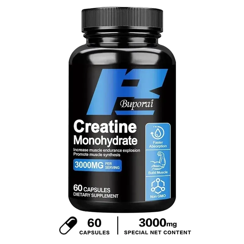 Creatine Monohydrate - Supports Muscle Energy and Cognitive Function Increases Lean Muscle Mass - Gluten Free