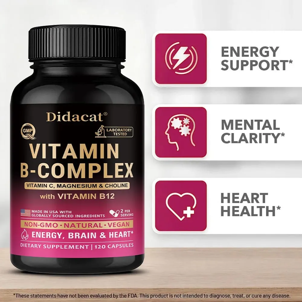 Usable Unisex Active Vitamin B Complex Highly Effective and Easily Absorbed - Immune Energy and Metabolic Supplement