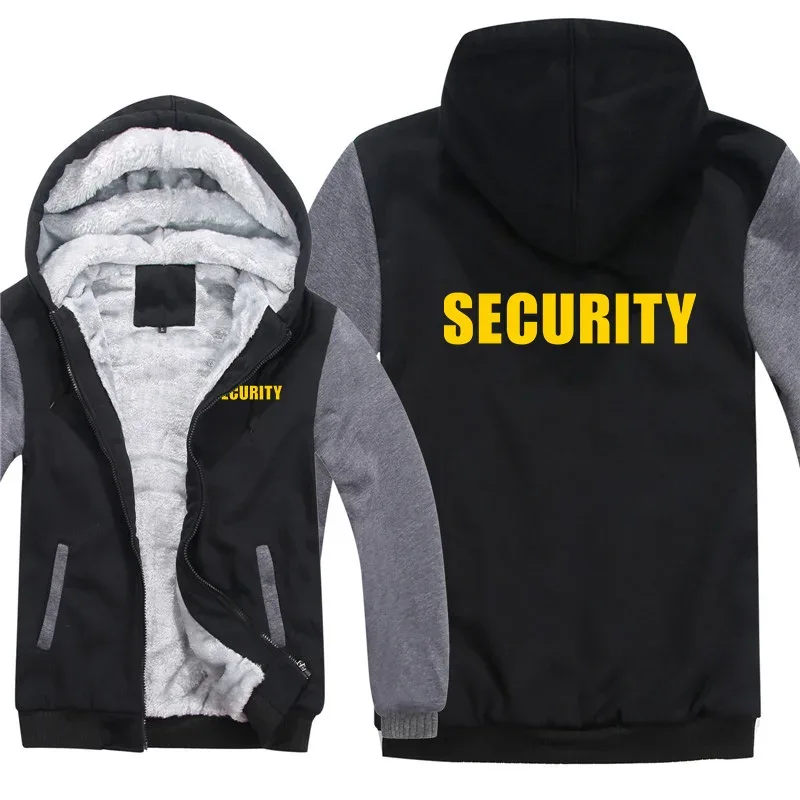 Security Hoodies Men Cool Winter Thicken Wool Liner Security Professional Work Clothes Sweatshirts Pullover Jacket — image 7