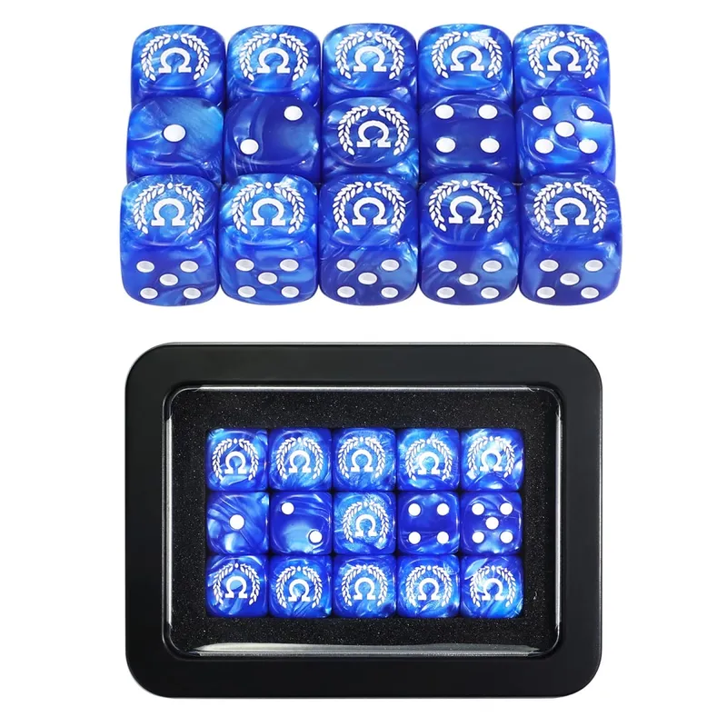 15PCS 16mm/0.63inch D6 Wargaming Dice Set for Tabletop Miniatures Game Damage Tracking Army Faction Themed Dice Tokens