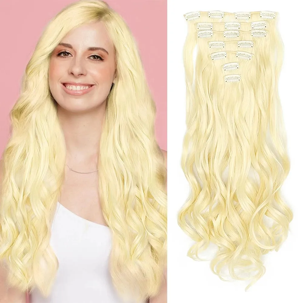 Synthetic Clip in Hair Extensions Purple hairpieces 7pcs/set 22inch Thick Hair for Women Girls Daily Party Cosplay