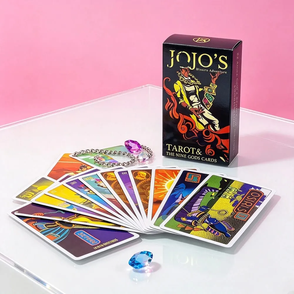 JoJo's Bizarre Adventure Tarot Cards The Nine Gods Cards Anime Tarot Deck Fortune Telling Divination Card Game Collectible Cards
