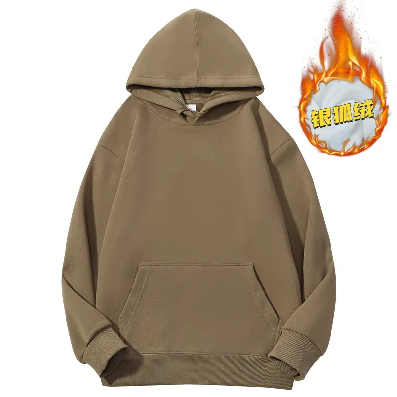 Customized Your Brand Logo DIY Design 600GSM Mens Hoodies High-quality Women Sweatshirt Solid Color Cotton Loose Streetwear
