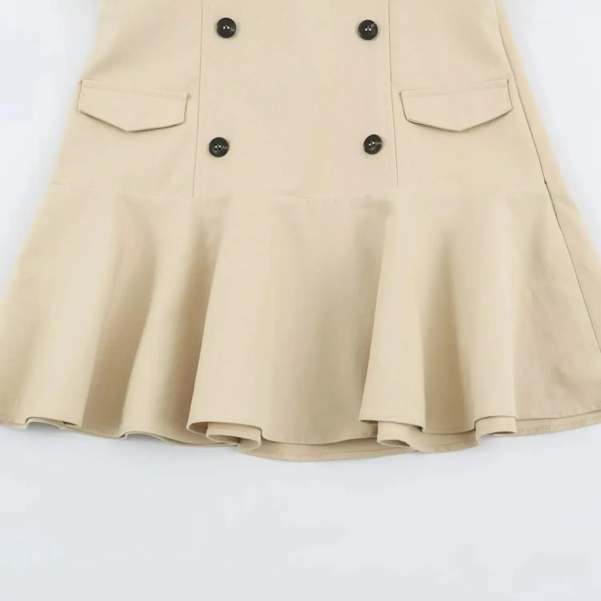 Chic Solid Fashion 2026 Women Mini Dress Autumn Holiday Zipper Ruffles Sleeveless Dresses Elegant Female Slim Vestidos