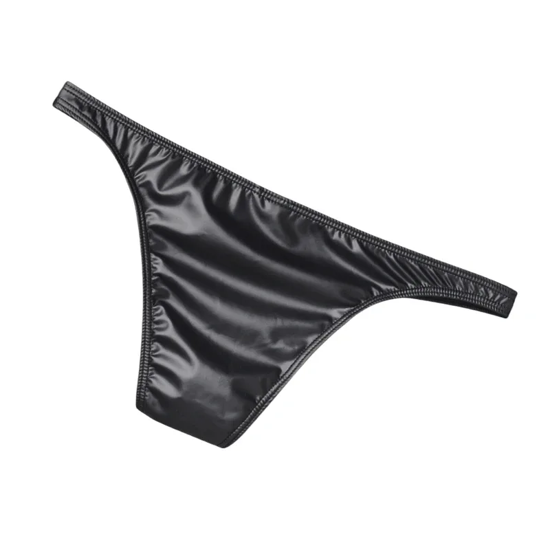 Men's Faux Leather Bikini Briefs Underpants U Pouch Sexy Slips for Men High Quality Lingerie Cuecas Calzoncillos Male Panties