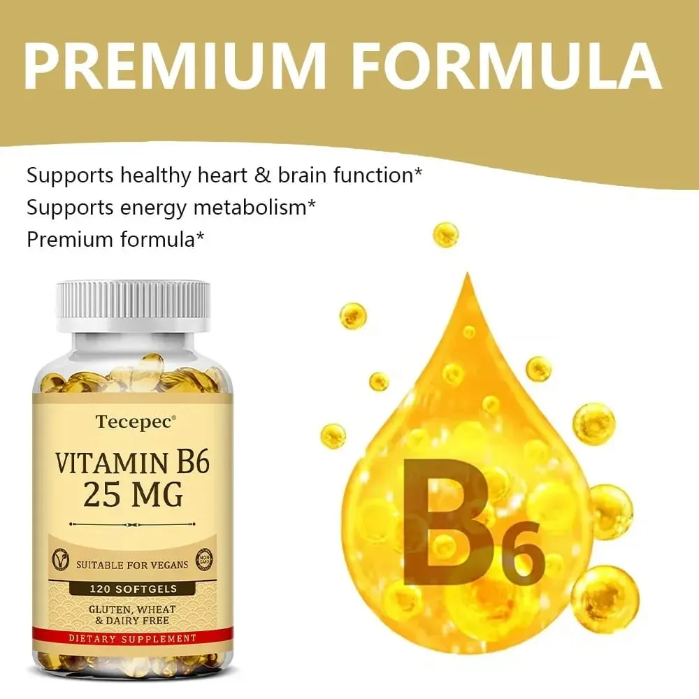 Vitamin B6 - Improves Metabolism Skin Health Antioxidant for Cardiovascular Neurological Immune and Eye Health