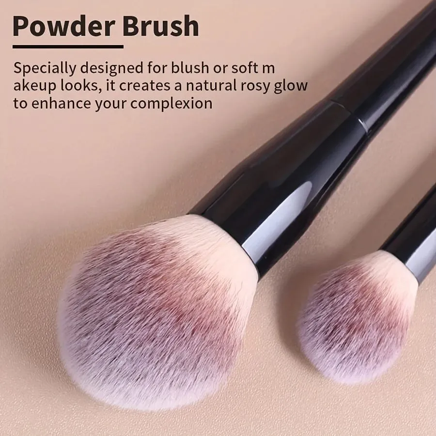 2Pcs Professional Makeup Brush Set Soft Nylon Bristles Face Brushes for Foundation Blush Powder Contour Highlighter & Eyesh