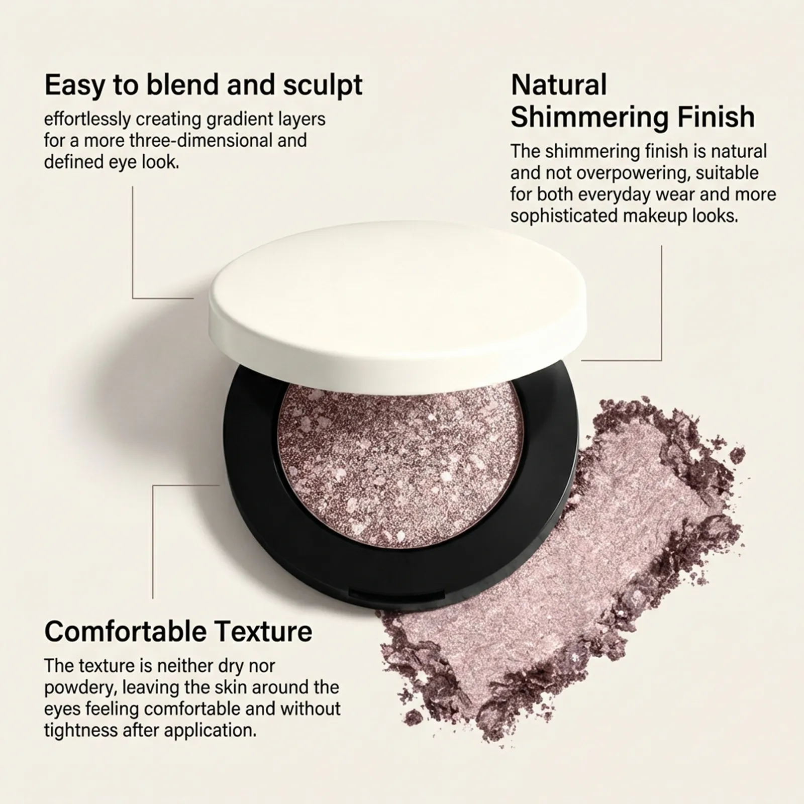 Rose Gold Shimmer Shine Eye Shadow Daily Natural Glow Colorful Lustrous Eyeshadow Portable Compact Palettes For Travel Office Dating Party Eye Makeup Cosmetic