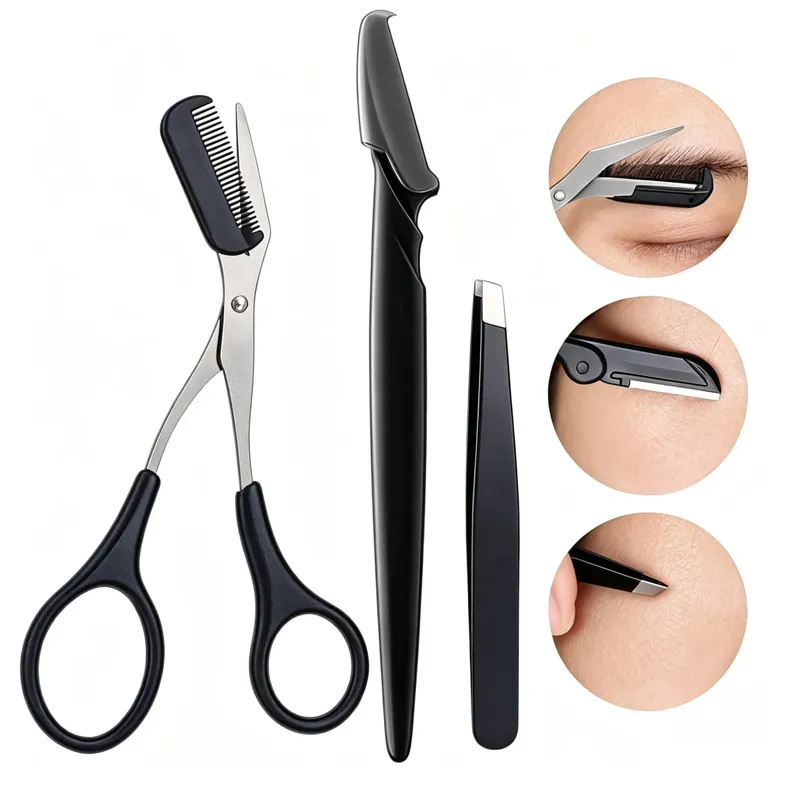 3/5/10Pcs Eyebrow Kit For Women Eyebrow Trimmer Razor Scissors Brushes Tweezers Grooming Tool Set