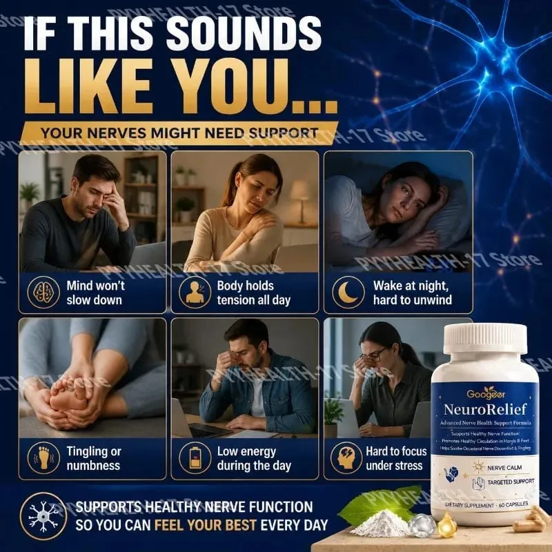 Googeer NeuroRelief Advanced Nerve Health Capsules Daily Support for Nervous System Wellness & Healthy Circulation 60 Capsules