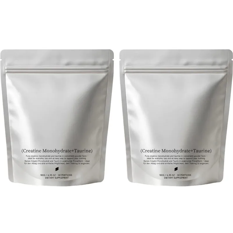 Creatine Monohydrate + Taurine Powder for Daily Sports Physical State Support Fine Quick Dissolving Mix 180g (30 Portions)