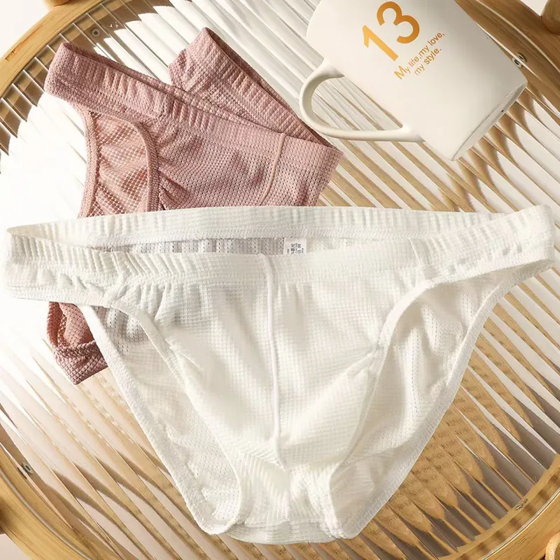 Men's Summer Ultra-thin Boxers Briefs Ice Silk Seamless Underwear Sexy Lingerie Underpants Shorts Breathable Panties