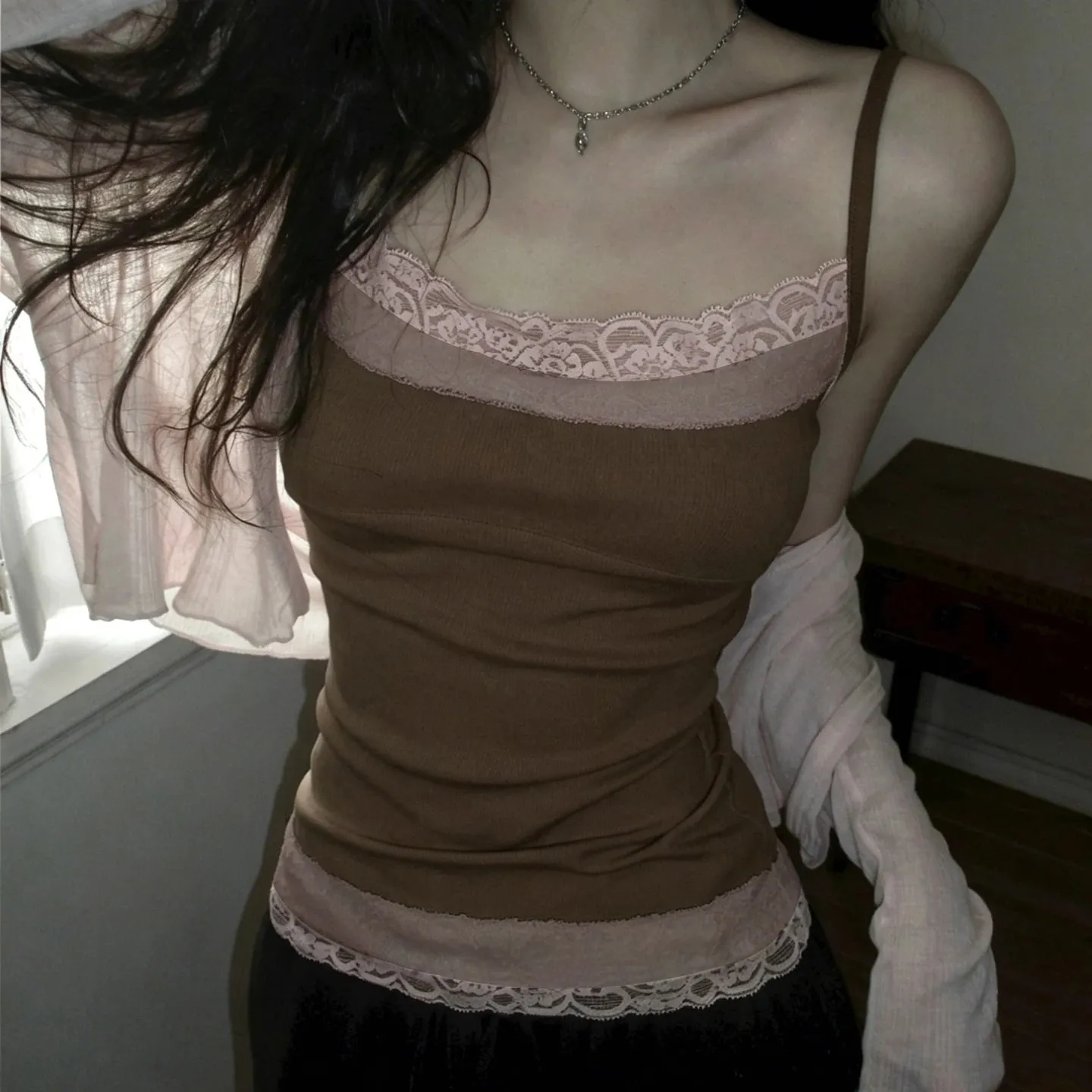 Sexy Lace Trim Patchwork Camisole For Women Y2K Summer Sleeveless Cami Tops Vacation Casual Clothes Coquette Tank 2026
