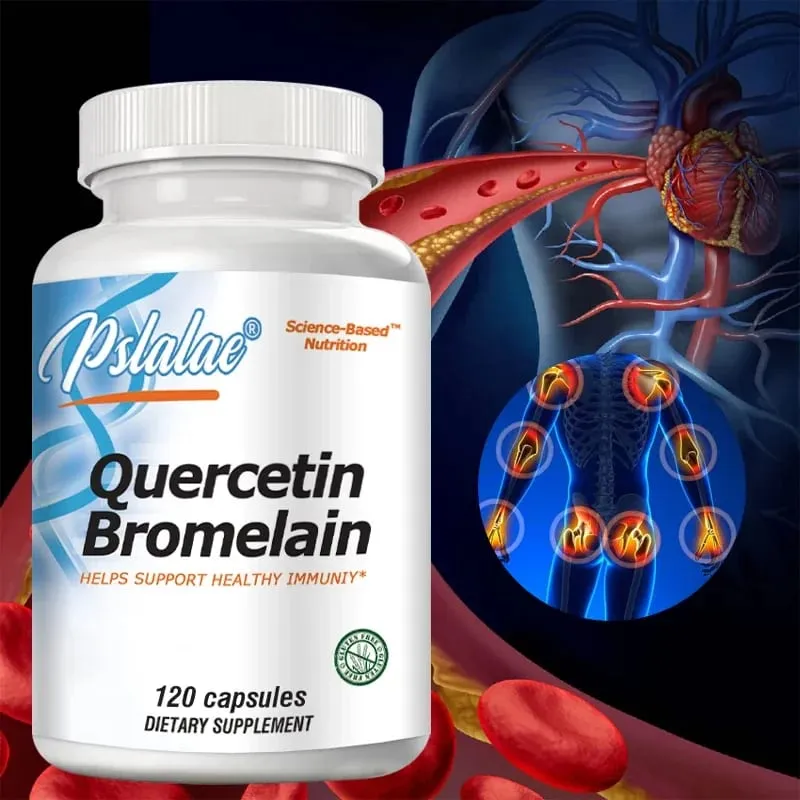 Quercetin Bromelain Immune Support Heart Joint & Respiratory Health Non-GMO Vegan Capsules