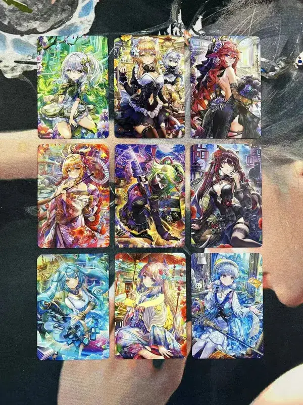 DIY Fanmade Mixed Genshin Honkai Waifu holografické laserové flash karty sběratelské herní hry