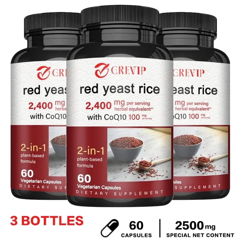 Red Yeast Rice 2400mg - Cholesterol Supplement Supports Overall Health Promotes Heart and Immune Health Antioxidant