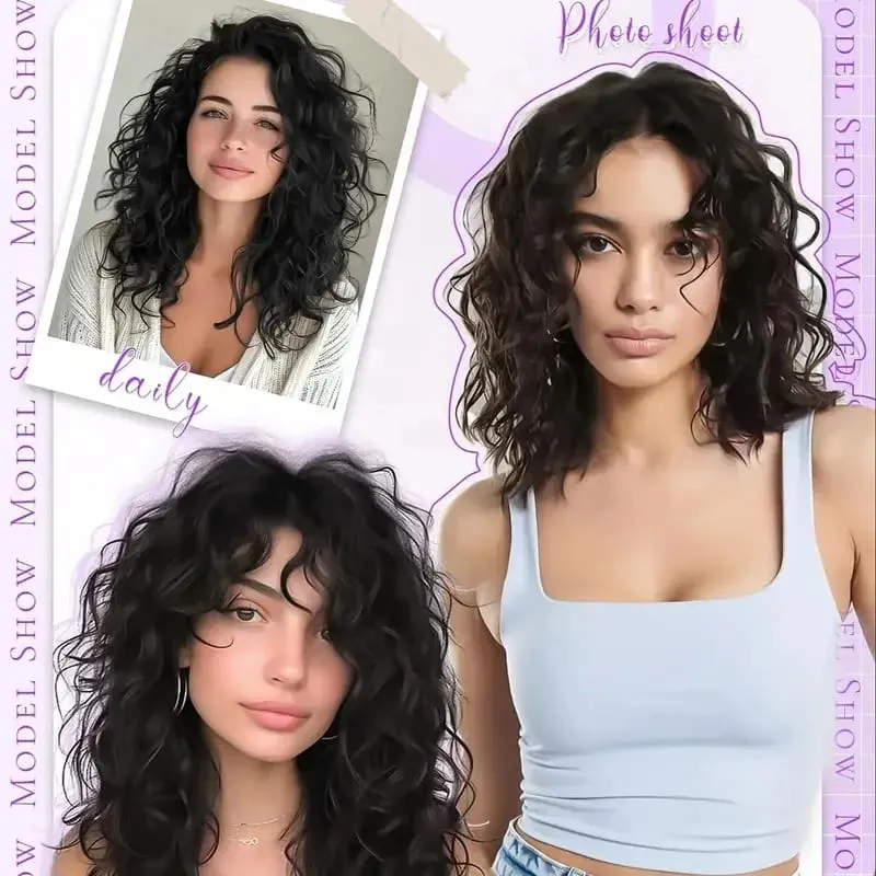 18Inch Synthetic Long Curly Wave Hair Extensions 6 Clip Heat Resistant Silky Hairpiece For Women Daily Party Use