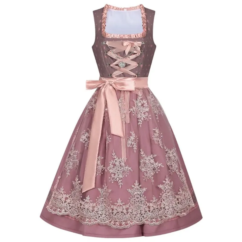 2026 Eur-USA Beer Festival Beer Dress for Women Traditional German Bavarian Costume Women's Skirts Halloween Lace Apron Outfit