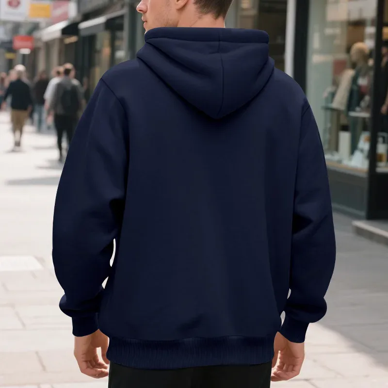 New 2026 Men's Autumn Casual Solid Long Sleeve Zipper Hooded Sweatshirt Coat Male Fashion Outdoors Sportswear Hoodies Jackets