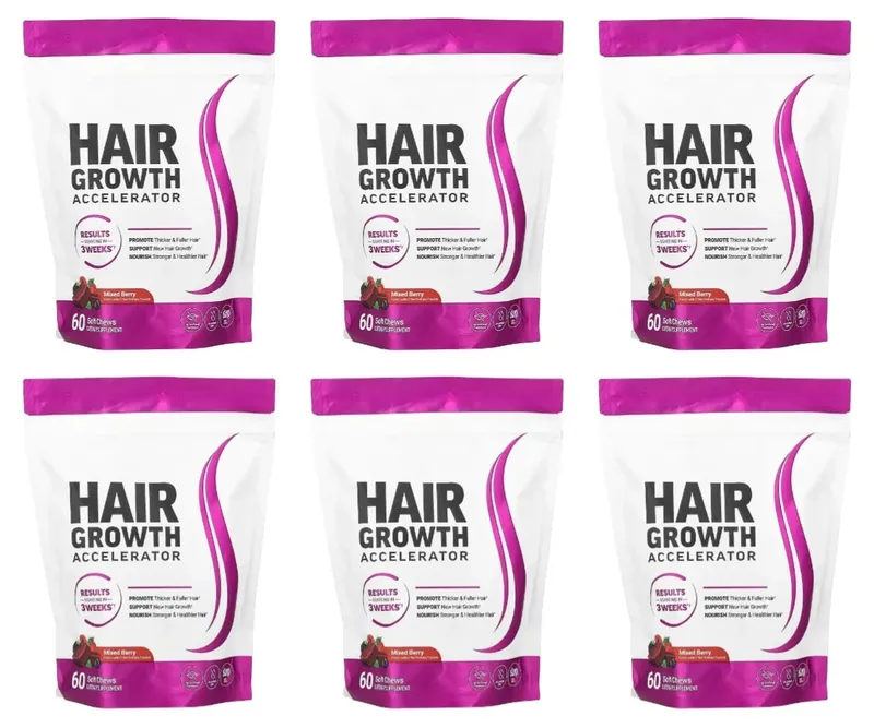 Hair Vitamins Gummies Berry Flavor 60 Count Nutrition Supplement with Biotin & Vitamins C E — Promote Wellness Hair Growth