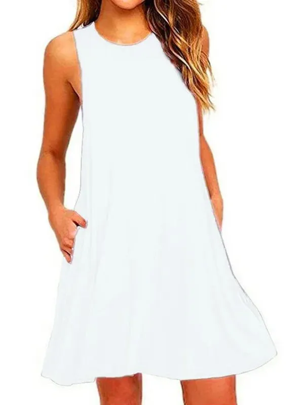 Vrouwen Zwart Wit Zomerjurk 2025 Polyester Korte Mouw O-hals Tops Casual Losse Jurk Vrouwelijke Straat Bohemian Jurk Vestidos