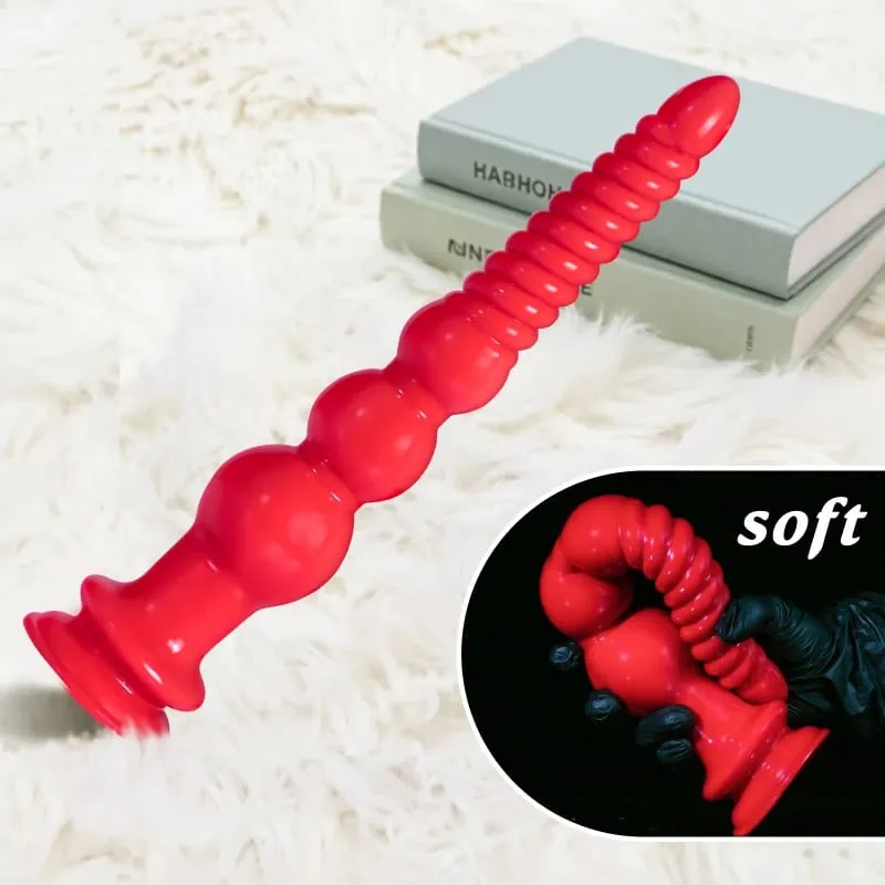 Soft PVC Gourd-Shaped Anal Beads Textured Anal Plug Suction Cup Anal Plug Prostate Massager Adult Sex Toys for Couples Unisex